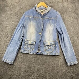 Union Bay Jean Jacket Women XL Stretch Denim Chore